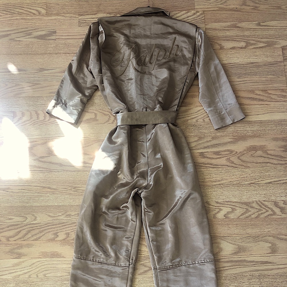 RALPH LAUREN VINTAGE SATIN GOLD JUMPSUIT